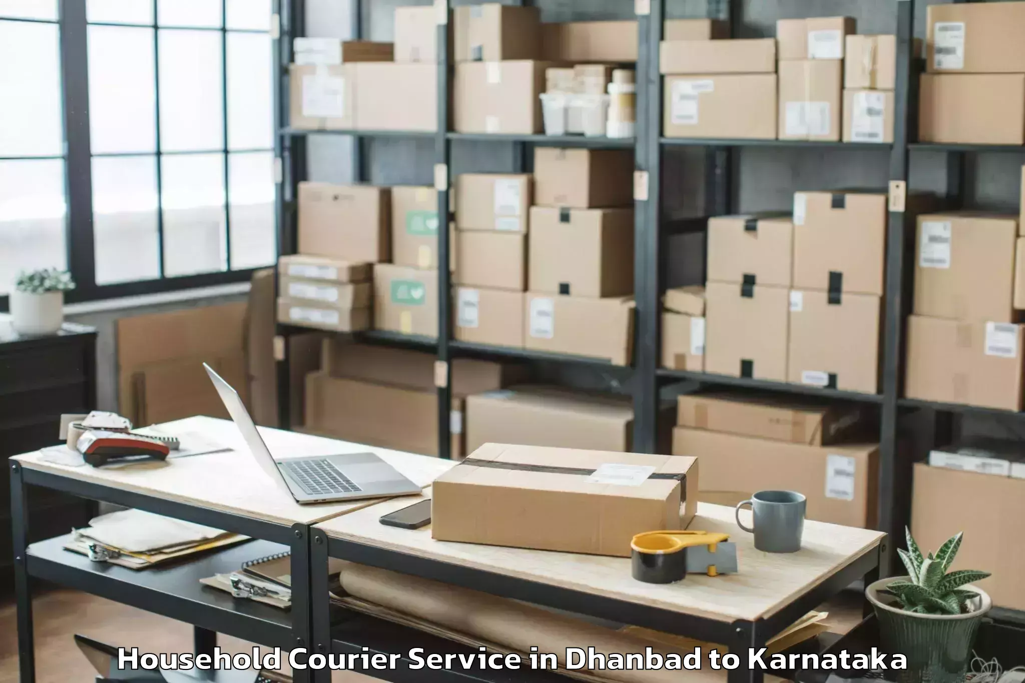 Reliable Dhanbad to Honnali Household Courier